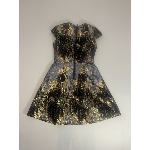 Vince Camuto Women's Metallic Jacquard Cocktail Dress Periwinkle Sz 4 - Picture 13 of 14